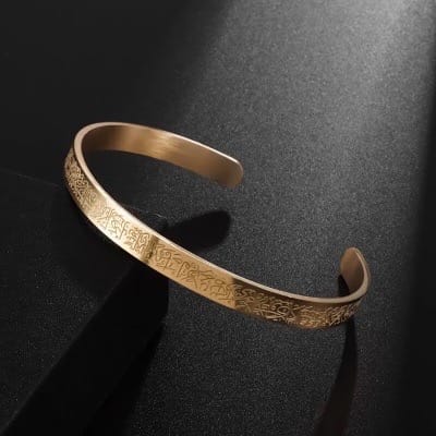 Stainless Steel Islamic Cuff Bracelet Ayatul Kursi_img_2