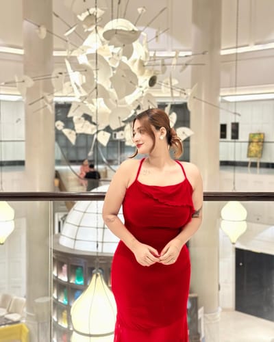 SHEIN MOD Red Prom Ruffle Date Night Ruched Mermaid Hem Cami Dress_img_0