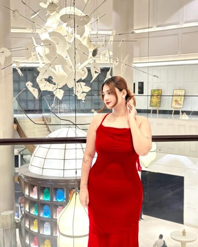 SHEIN MOD Red Prom Ruffle Date Night Ruched Mermaid Hem Cami Dress_img_3